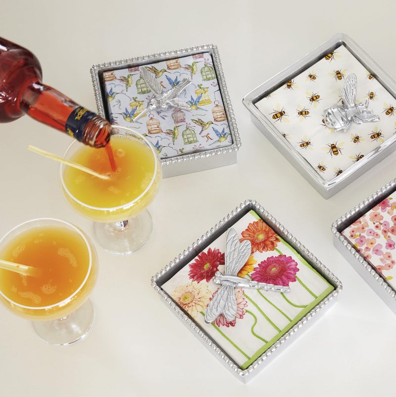 Mariposa Dragonfly Beaded Napkin Box - Image 3